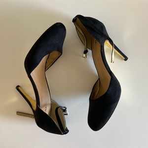 Akira black ankle strap heels. Size 9 1/2 Eur 40